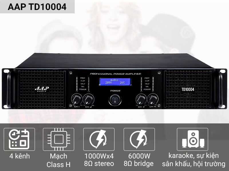 Cục đẩy công suất 4 kênh AAP TD10004 3 Cục đẩy công suất 4 kênh AAP TD10004