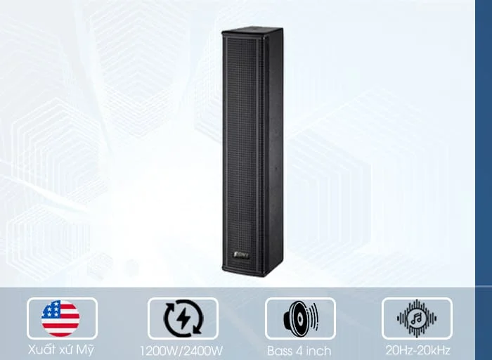 Trong loa cột có 1 củ treble và 3 củ loa bass