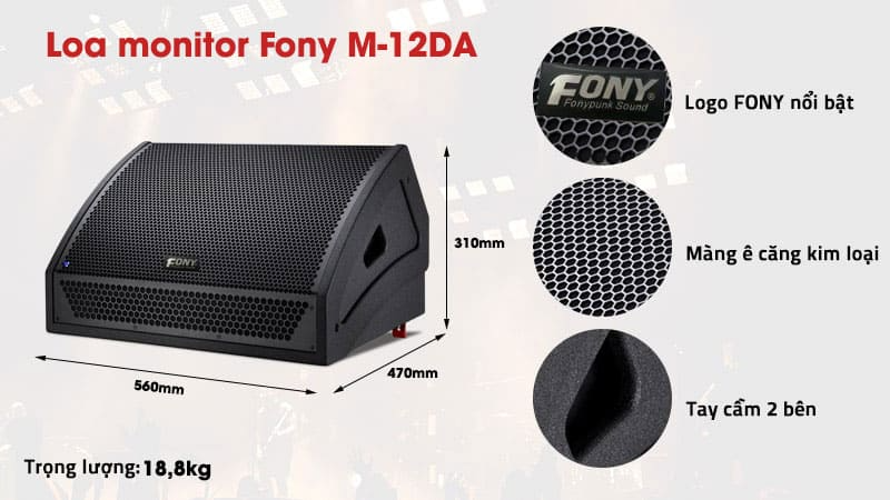 Thiết kế vát nghiêng đặc trưng của loa monitor Thiết kế vát nghiêng đặc trưng của loa monitor